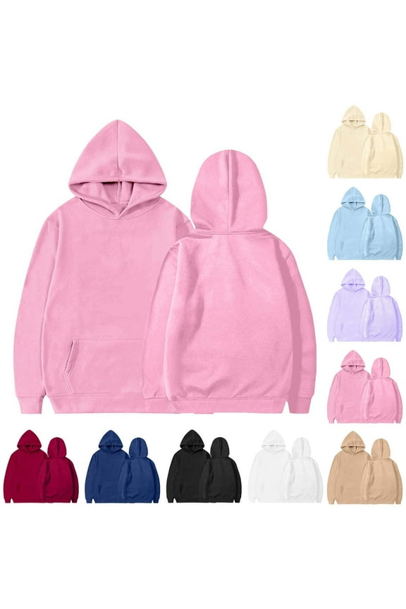 Girls Hoodies, Comfort Hoodie, Children Fall and Winter Solid Color Adding Velvet Casual and Comfortable Long Sleeve Hoodie for Kids