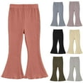 thumbnail image 1 of Ashirexll Girls Leggings High Waisted Pants Toddler Kids Fashion Sweet Elasticity Flared Trousers Leggings, 1 of 5