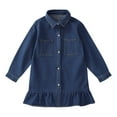 thumbnail image 1 of Ashirexll Girls Long Sleeve Dress, Dresses for Girls, 2-8Y Children Long Sleeve Collar Shirt Dress Fashion Button Pocket Denim Dresses, 1 of 6