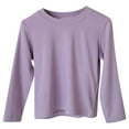thumbnail image 1 of Ashirexll Girls Long Sleeve Shirts, Fall Shirts, 1-12 Years Girls Casual Loose Solid Color Base Shirt Long Sleeve Round Neck Tops, 1 of 3