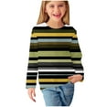 thumbnail image 1 of Ashirexll Girls Long Sleeve Shirts, Fall Shirts, Long Sleeve Shirts for Girls 3-14 Years Striped and Plaid Shirts Round Neck Casual Fall Clothes, 1 of 5