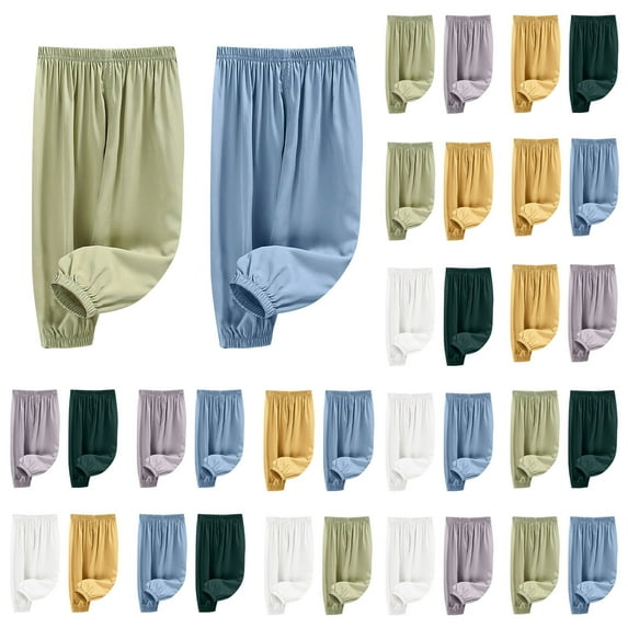 Ashirexll Girls Pants, Baggy Sweatpants, 2PC Summer Pants for Girls 2-10Y Solid Color Elastic Waistband Casual and Sports Long Trousers with Pockets