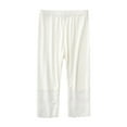 thumbnail image 1 of Ashirexll Girls Pants, Summer Pants, 3-12Y Children Mid Waist 7/8 Length Pants Summer Comfortable Lace Buttom Long Pants, 1 of 3