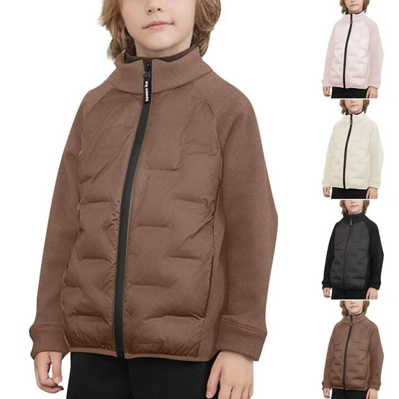 Ashirexll Girls Puffer Coats Winter Tops for Girls 4-17 Years Winter Light Down Jacket Casual Coat Warm