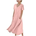 thumbnail image 1 of Ashirexll Girls Summer Dress Children Short Sleeve Fashionable Cute Princess A-Line Breathable Gentle Dress for Preteen Kids, 1 of 6