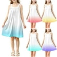 thumbnail image 1 of Ashirexll Girls Summer Dress, Girls Dresses Size 10-12, Children Fashion Casual Slip Dress Gradient Color Sleeveless Camisole Summer Dress, 1 of 7