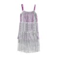 thumbnail image 1 of Ashirexll Girls Summer Dress Toddler Fashion Casual Solid Color Tassel Splicing Sleeveless Strap Dress for 2-12 Years, 1 of 3