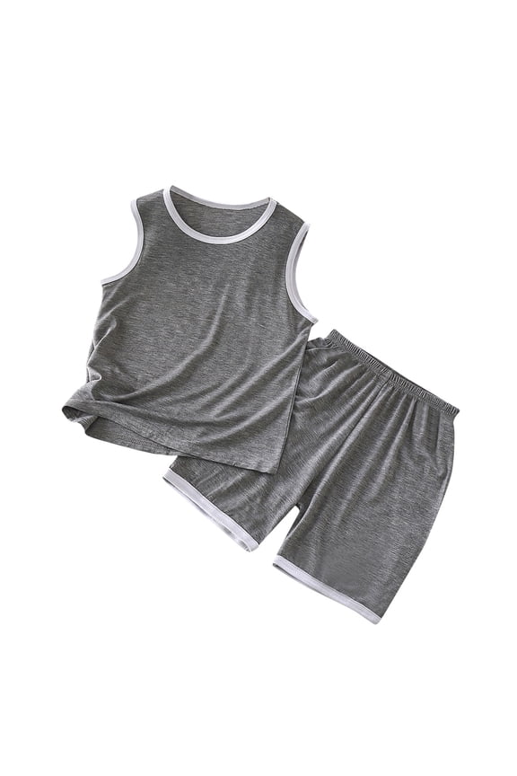Girls Summer Outfits, Girls Summer Sets, 1-7 Years Girls and Boys Clothing Sets Casual and Athletic Sleeveless T-Shirt with Shorts Outfits for Kids