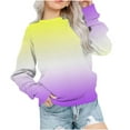 thumbnail image 1 of Ashirexll Girls Sweatshirt, Kids Sweatshirts, Kids Girls Fashion Gradient Long Sleeve Crew Neck Sweatshirt Pullover Top, 1 of 7