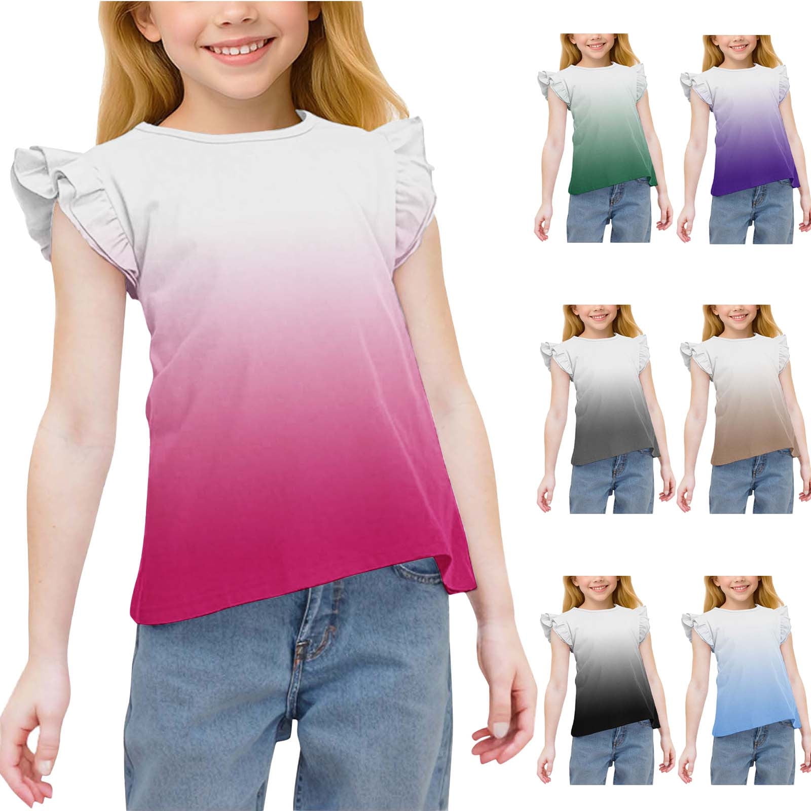 Ashirexll Girls T Shirts, Shirts for Girls, 3-15 Years Girls' Fashion ...
