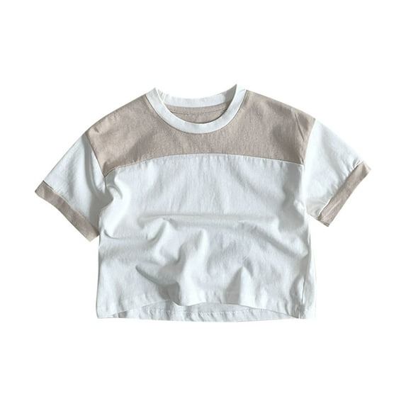 Ashirexll Girls T Shirts, Summer Shirts for Girls, 5-15 Years Summer Shirts for Girls Solid Color Loose and Casual Short Sleeve Round Neck Tops