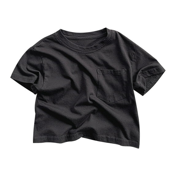 Ashirexll Girls T Shirts, Shirts for Girls, 5-15 Years Summer Shirts for Girls Solid Color Loose and Casual Short Sleeve Round Neck Tops