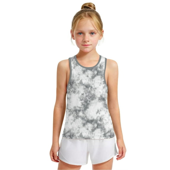 Ashirexll Girls Tank Tops Fall Vest for Kids 3-15 Years with Printed Soft Sleeveless Round Neck Base Layer Camisole