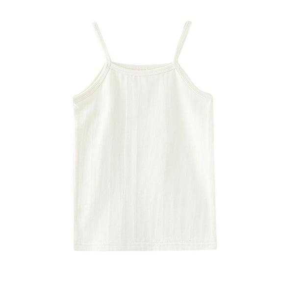 Ashirexll Girls Tank Tops Fall Vest for Kids Sleeveless Solid Color Casual Camisole Tops for Daily Casual Layer