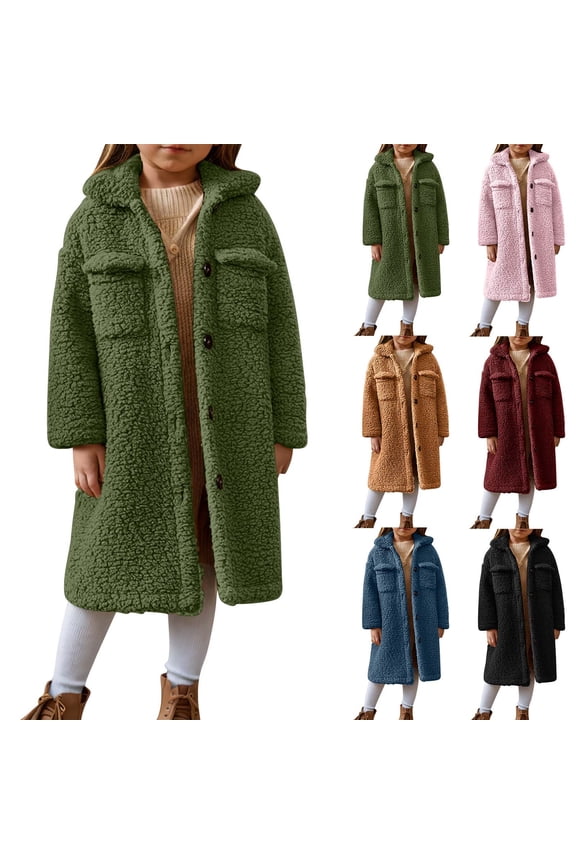 Girls Winter Coat, Girls Winter Jacket, Children Winter Parka Fleece adding Jackets Kids Outerwear Coat with Pocket