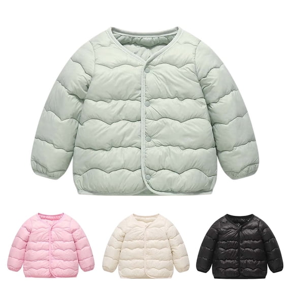 Ashirexll Girls Winter Coats Girls Puffer Jackets Small Medium Size Solid Color Warm Coat for Fall and Winter Season