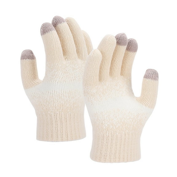 Ashirexll Gloves for Women Cold Weather, Warm Gloves, Winter Knitted Wool Five Finger Gloves Plus Velvet Thick Touch Screen
