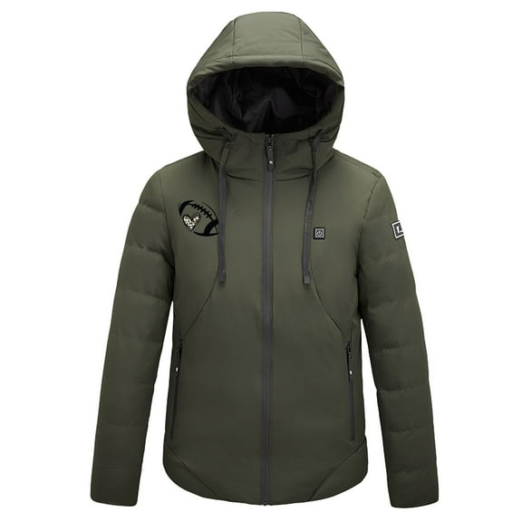 Ashirexll Heated Jackets for Women USB Intelligent Constant Temperature Windproof Coat for Men and Women Winter 4 Heated Jacket Coat Army Green L