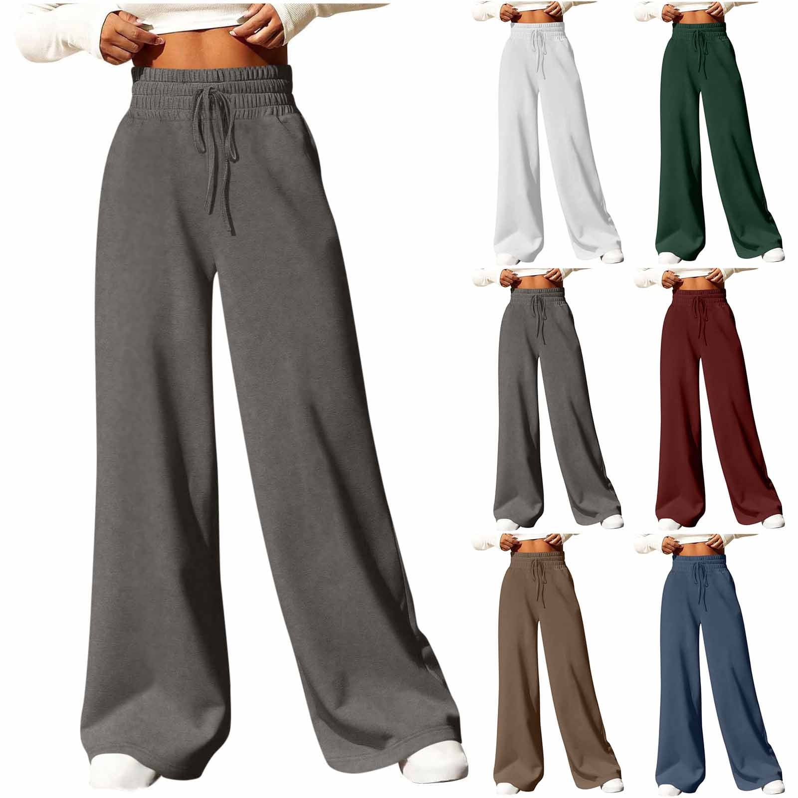 Ashirexll High Waisted Pants for Women Sweatpants Women Solid Color ...