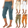thumbnail image 1 of Ashirexll High Waisted Pants for Women, Womens Summer Pants, Fashion Solid Color High Waist Cargo Loose Wide Leg Pocket Pants, 1 of 6