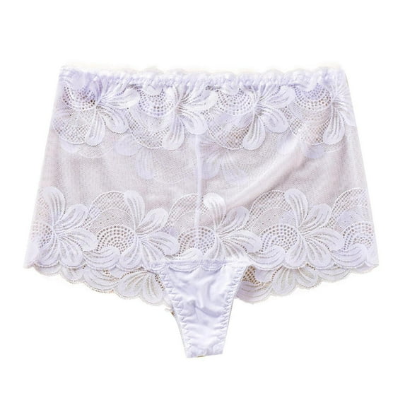 Ashirexll High Waisted Underwear for Women, Ladies Underwear Panties, Large Size High Waist Thong Lace Comfortable Panties