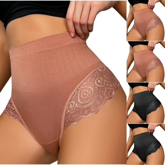 Ashirexll High Waisted Underwear for Women, Ladies Underwear Panties, Solid Color Comfortable Breathable Lace Triangle Panties
