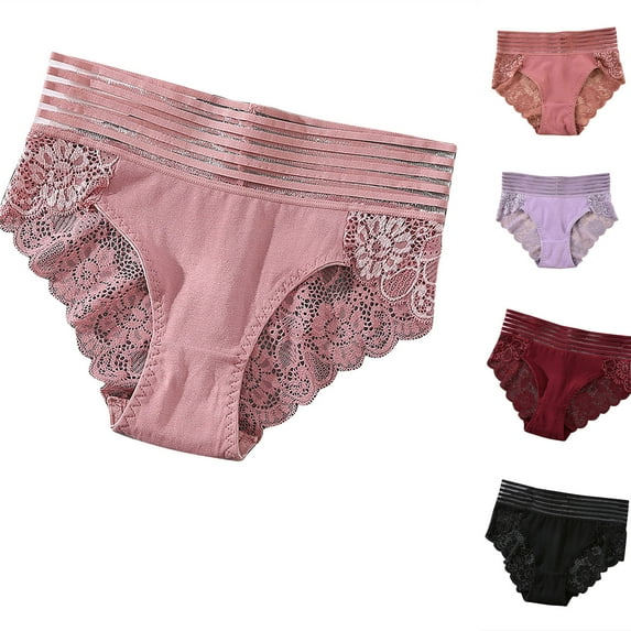 Ashirexll High Waisted Underwear for Women, Ladies Underwear Panties, Solid Color Lace High Waisted Seamless Cinched Waistband Panties