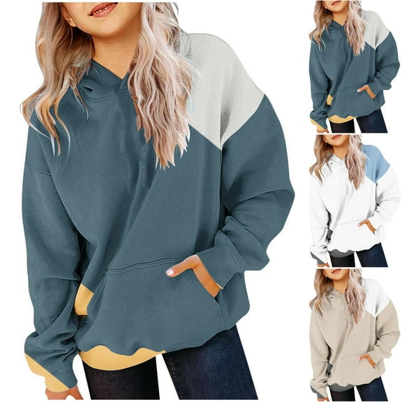 Ashirexll Hoodies for Girls, Comfort Hoodie, Fashion Gradient Color Girls Hoodies with Pocket Long Sleeve Hooded Sweatshirts for Fall and Winter