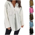 thumbnail image 1 of Ashirexll Hoodies for Women, Oversized Hoodies for Women, Women's Ladies Fall Casual Solid Color Long Sleeve Button Hoodies, 1 of 1