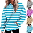 thumbnail image 1 of Ashirexll Hoodies for Women, Womens Hoodies Pullover, Ladies' Fashion Striped Loose Pocket Long Sleeve Hooded Sweatshirts Casual Tops, 1 of 5