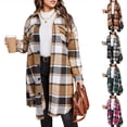 thumbnail image 1 of Ashirexll Jackets for Women Trendy, Womens Winter Coats, Casual Long Sleeve Blouse with Turndown Collar and Pocket for Ladies, 1 of 3
