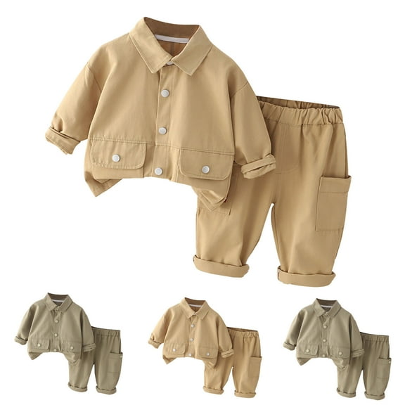 Ashirexll Kids 2 Piece Set Fall Winter Color Block Long Sleeve Shirt and Pants Casual Outfits for Boys and Girls