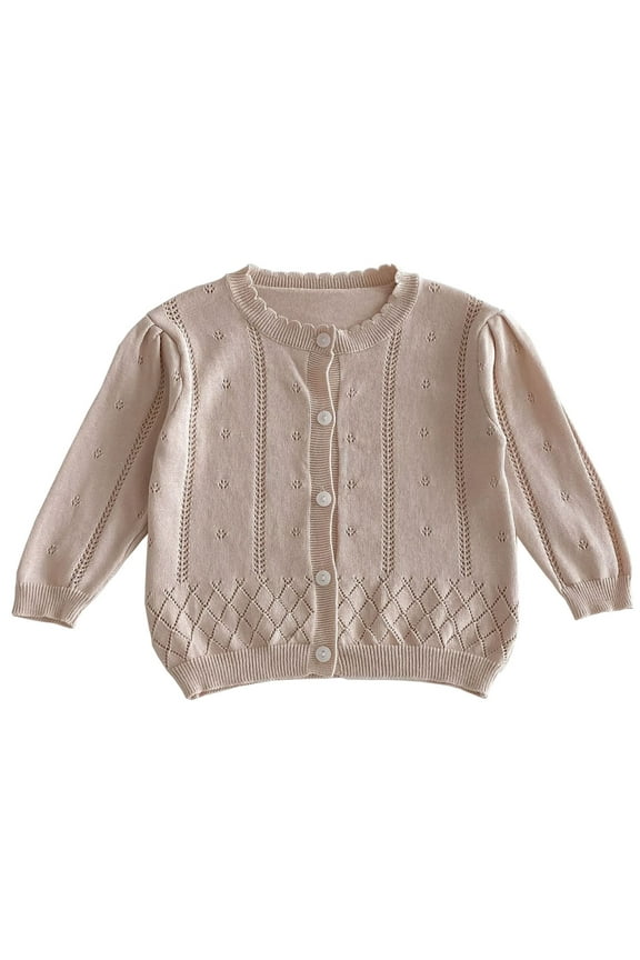Kids Lightweight Knit Cardigan Solid Color Long Sleeve Button Casual Fashion Sweater Jacket