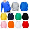 thumbnail image 1 of Ashirexll Kids Long Sleeve T Shirts Solid Color Round Neck Pullover Activewear Base Layer Comfortable Fitting Everyday Wear, 1 of 4