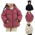 thumbnail image 1 of Ashirexll Kids Puffer Jacket for 6 Months-7 Years Solid Color Zipper Long Sleeve Winter Warm Casual Coat, 1 of 7