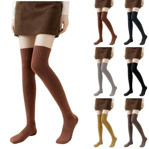 Ashirexll Knee High Socks for Women, Fuzzy Socks for Women, Comfy Winter Thick Fleece Indoor Casual Everyday