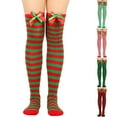 thumbnail image 1 of Ashirexll Knee High Socks for Women, Fuzzy Socks for Women, Extended Knee Length Solid Christmas Bow Ball Warm, 1 of 4