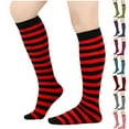 thumbnail image 1 of Ashirexll Knee High Socks for Women, Fuzzy Socks for Women, Striped Mid Calf Cotton Blend Everyday, 1 of 3