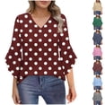 thumbnail image 1 of Ashirexll Ladies Tops and Blouses, Tops for Women Trendy, Printed Long Sleeve Button Lapel Blouse for Womens Casual Fashion Tops, 1 of 7