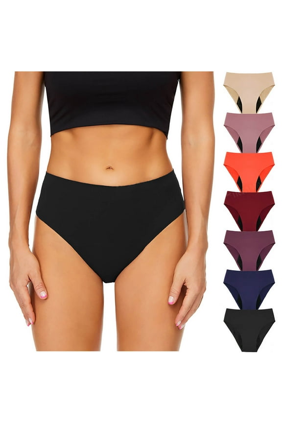 Ladies Underwear Panties, High Waisted Underwear for Women, High Waist Solid Swim Period Panties 4 Layer Leak Proof