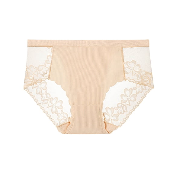 Ashirexll Ladies Underwear Panties, High Waisted Underwear for Women, Solid Color Triangle High Waist Lace Underwear
