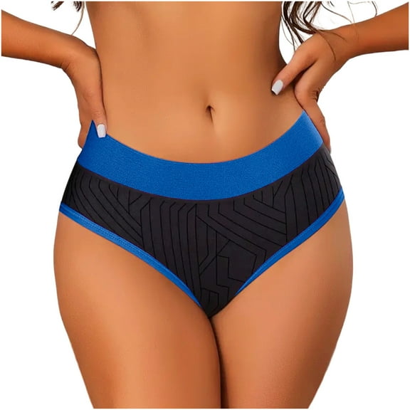 Ashirexll Ladies Underwear Panties, Plus Size Underwear for Women, Womens Contrast Low Rise Briefs Seamless Hip Lifting Panties