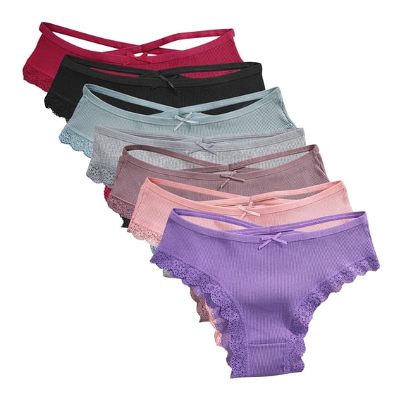 Ashirexll Ladies Underwear Panties, Womens Cotton Underwear, Womens Lace Mid Rise Waist Hip Lift Comfortable Body Breathable Underwear