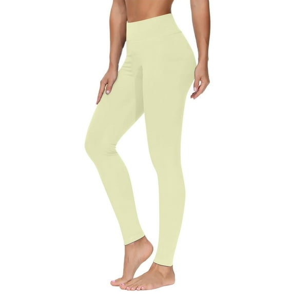 Ashirexll Leggings for Women Solid Color Bottom Pants Yoga Pants Casual Pants Beige XXL