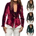 thumbnail image 1 of Ashirexll Lightweight Cardigans for Women, Womens Winter Coats, Women's Solid Color Mid-Length V-Neck Button Up Velvet Cardigan Long Sleeve Jacket, 1 of 7
