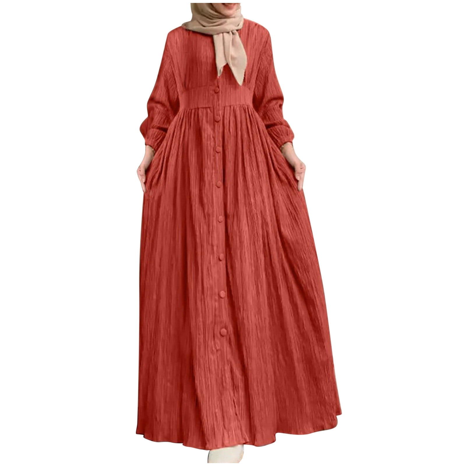 knee length dresses for ladies Plus Size Chiffon Long Sleeve Maxi Dress – 2020AVE main image 1