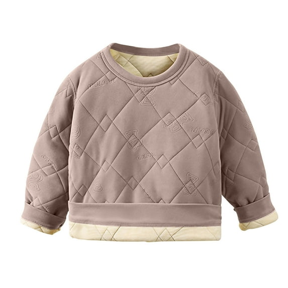 Ashirexll Long Sleeve Shirts Winter Tops for Girls 4-16 Years School Uniform Thermal Underwear Set Fleece Lined Thickened Fall and Winter Warm Clothes for Boys and Girls