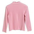 thumbnail image 1 of Ashirexll Long Sleeve Shirts for Girls, Fall Tops, 1-10 Years Girls Casual Loose Solid Color Lace Round Neck Base Shirt Long Sleeve Shirts, 1 of 5