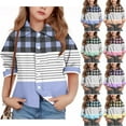 thumbnail image 1 of Ashirexll Long Sleeve Shirts for Girls, Fall Tops, Boys and Girls Casual Long Sleeve Shirts Fashion Plaid and Striped Shirt Tops, 1 of 6