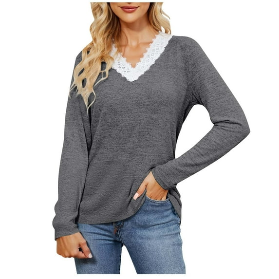 Ashirexll Long Sleeve Shirts for Winter Tops for Fashion Solid Color Round Neck Button Down Casual Leisure Blouse